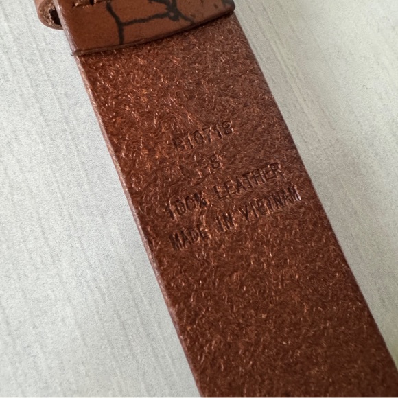 Patricia Nash Belt VIETRI Riot Rust Brown Map Print 100% Leather Women's NEW! - Picture 3 of 8